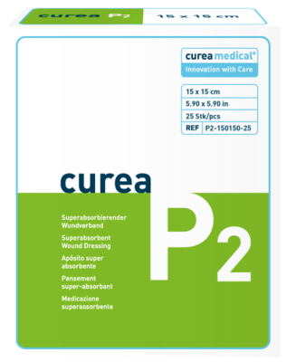 CUREA P2 superabsorb.Wundauflage 15x15 cm