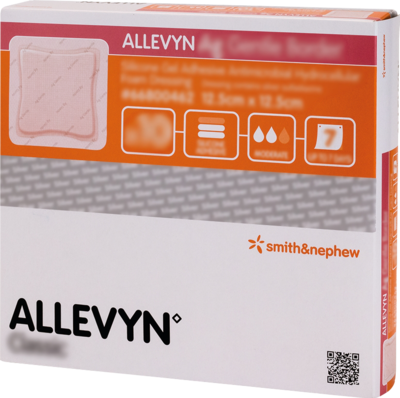 ALLEVYN Ag Gentle Border 12,5x12,5 cm Wundverband