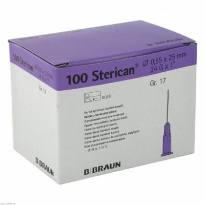 STERICAN Kanülen Luer-Lok 0,55x25 mm Gr.17 lila