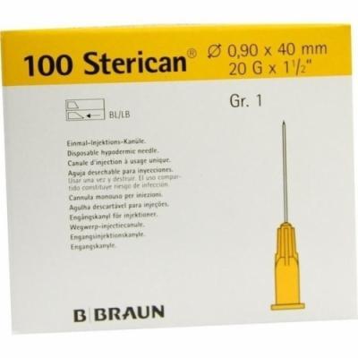 STERICAN Kanülen Luer-Lok 0,90x40 mm Gr.1 gelb